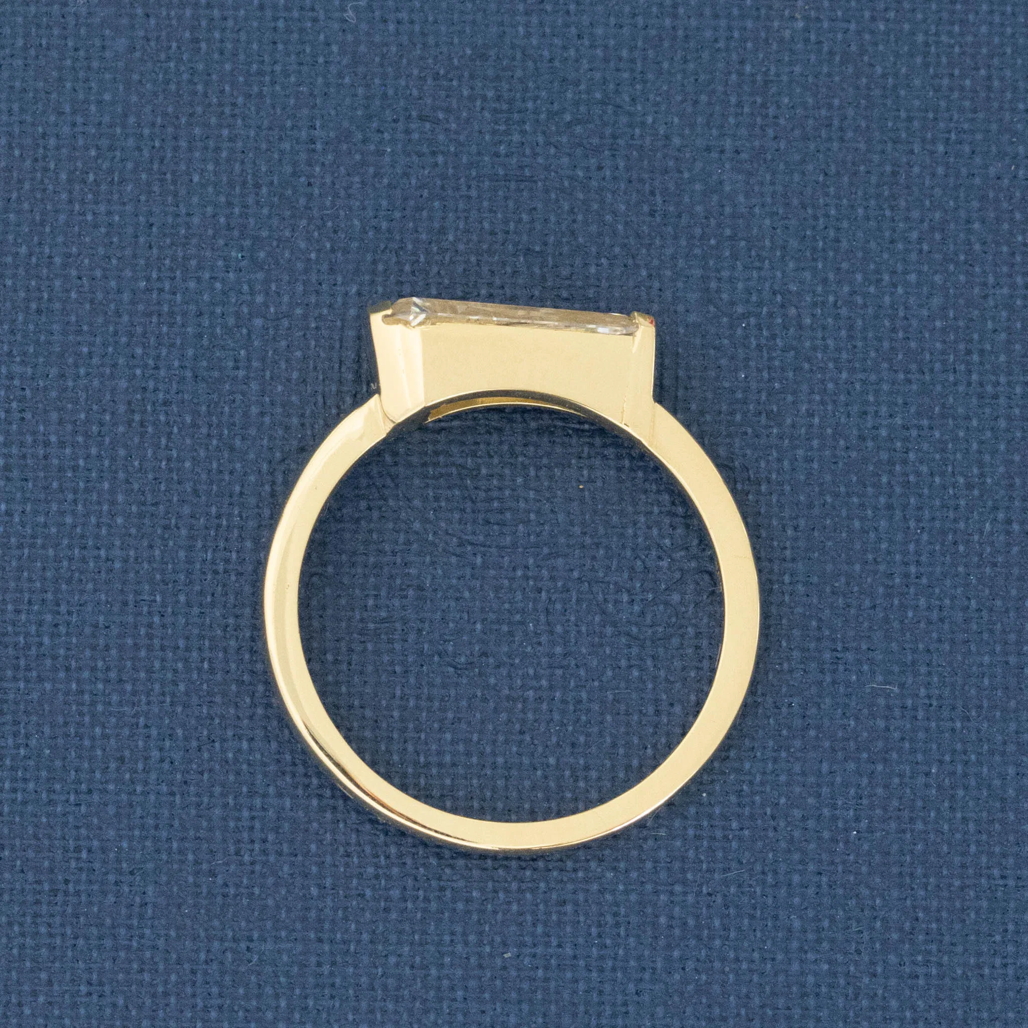1.03ct Tapered Baguette Cut Diamond Half-Bezel Solitaire, GIA F VS2