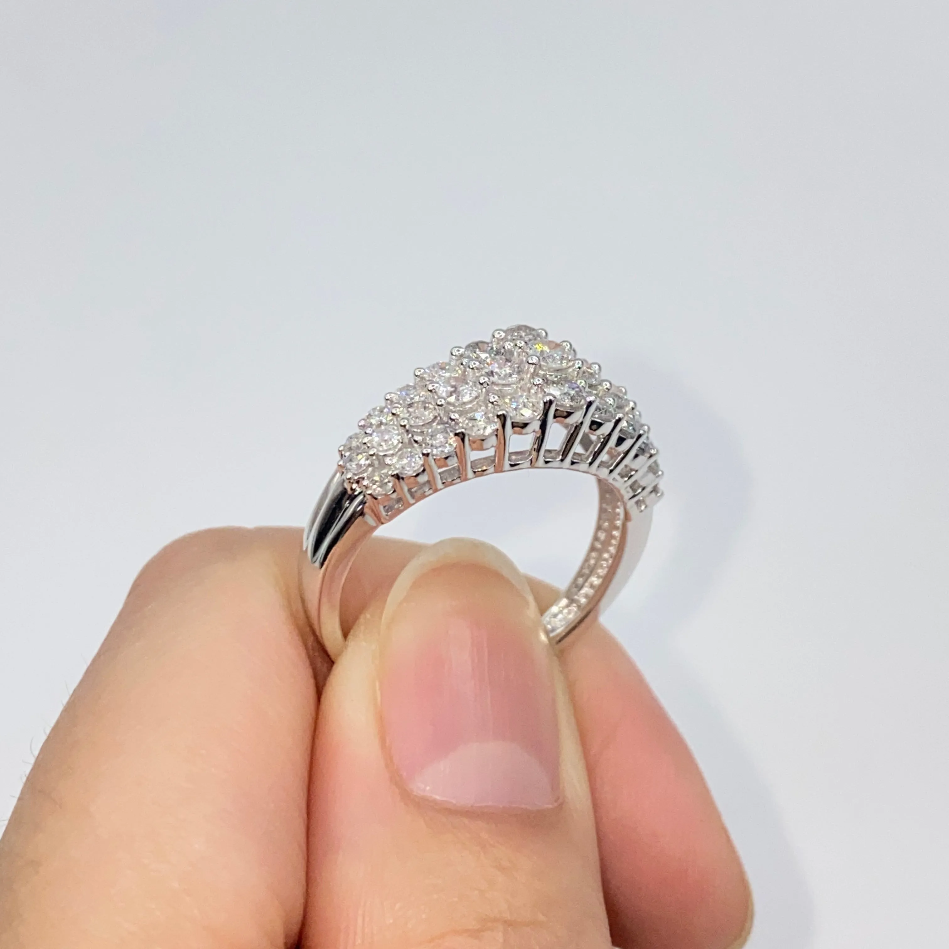 10K Diamond Crown Pave Engagement Ring