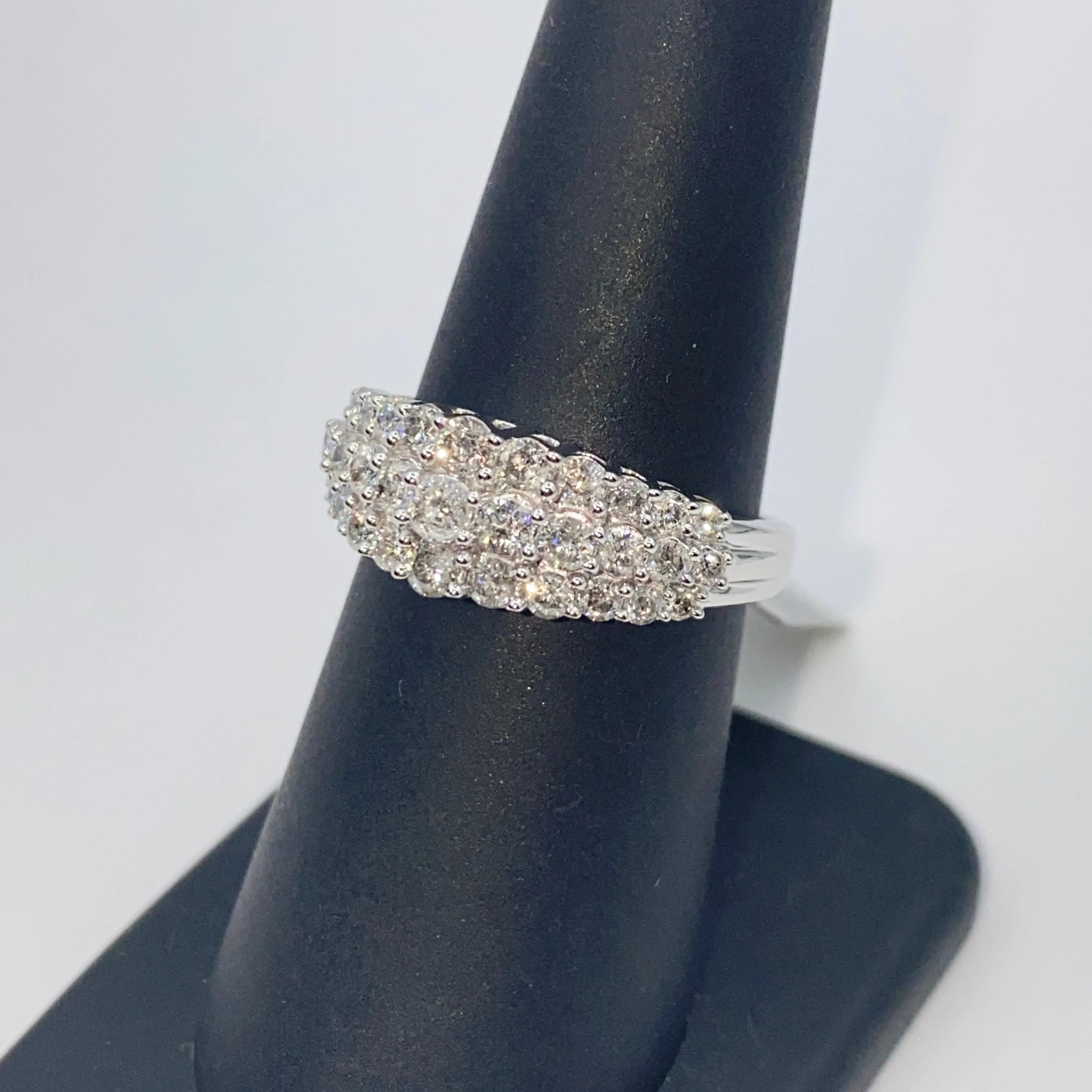 10K Diamond Crown Pave Engagement Ring