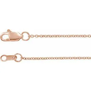 10K Rose 1 mm Solid Cable 20" Chain