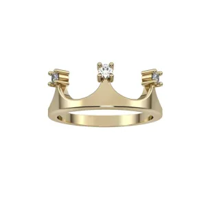 10k Yellow Gold Diamond Fashion Crown Ring