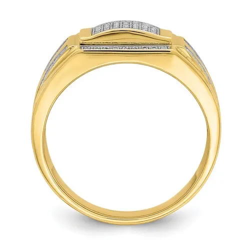 10K Yellow Gold Men's CZ Fancy Ring