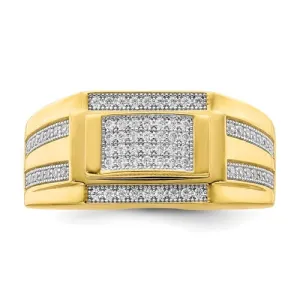 10K Yellow Gold Men's CZ Fancy Ring