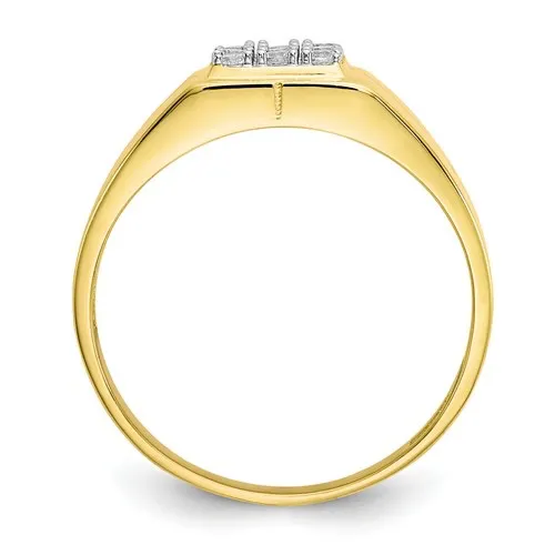 10K Yellow Gold Mens CZ Ring