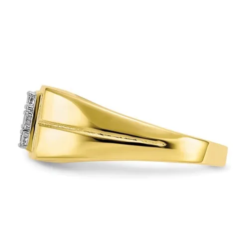 10K Yellow Gold Mens CZ Ring