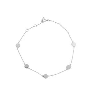 10K (Yellow, White or Rose) Gold Disc Station Bracelet
