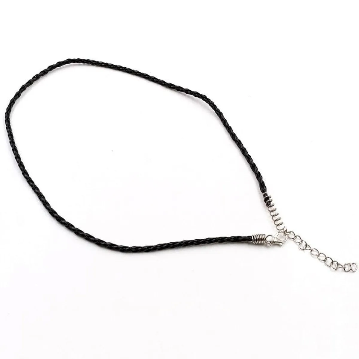 10pcs Braided Rope Necklaces & Pendant Charms Findings Lobster Clasp String Cord 3mm Black