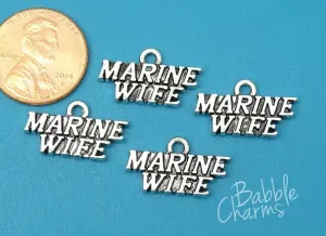 12 pc Marine wife charm, Marine wife, Marine, military. Alloy charm, very high quality. Perfect for jewelry making and other DIY projects Box 18