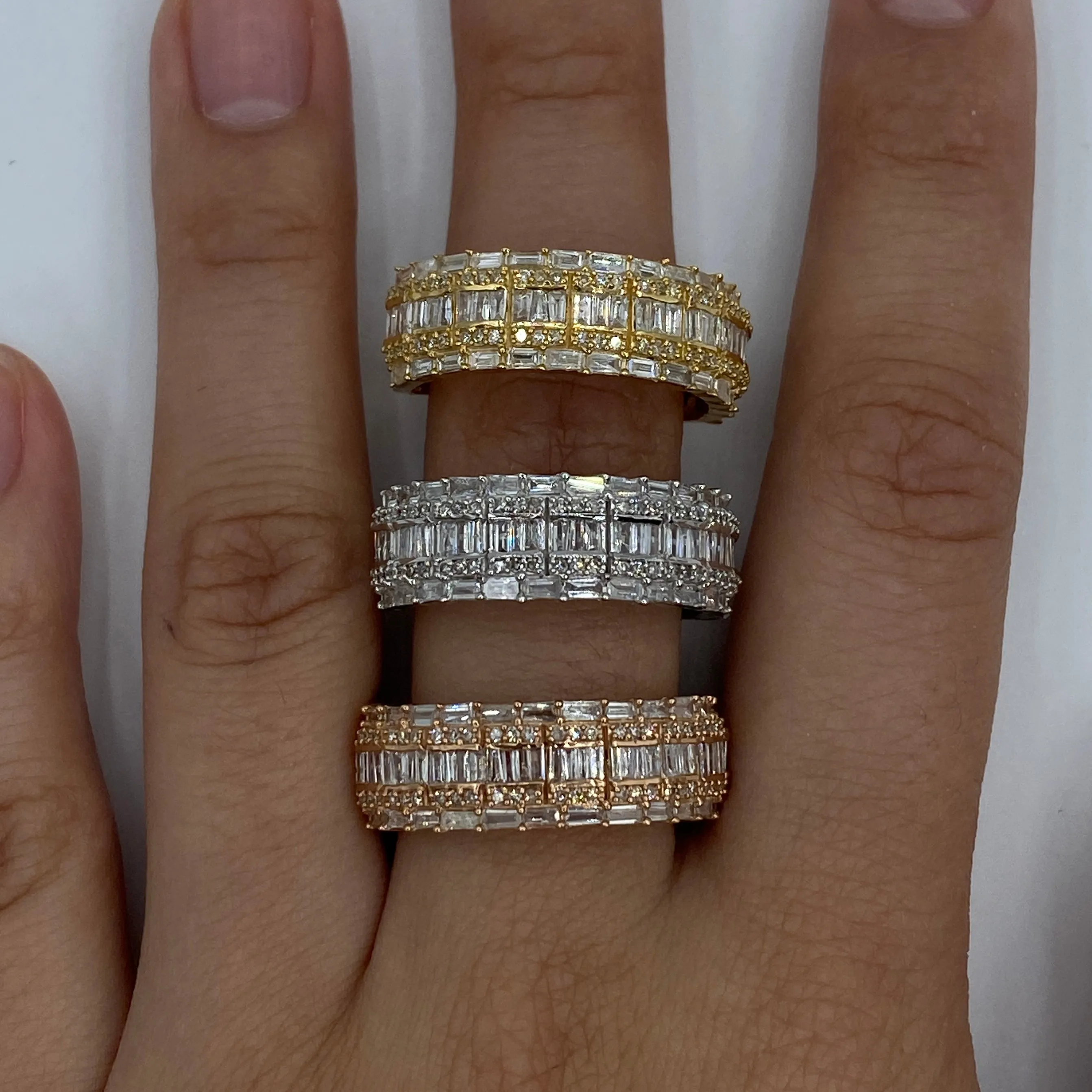 14K Crown Diamond Baguette Ring