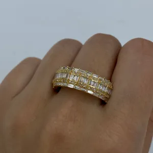 14K Crown Diamond Baguette Ring