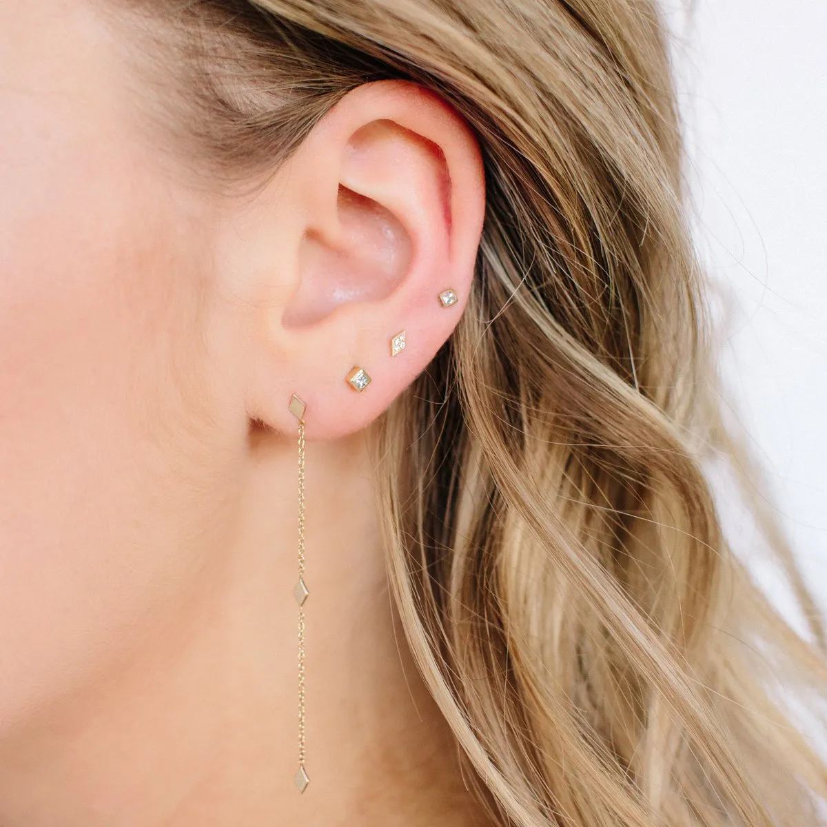14K Diamond Spike Stud Single Earring