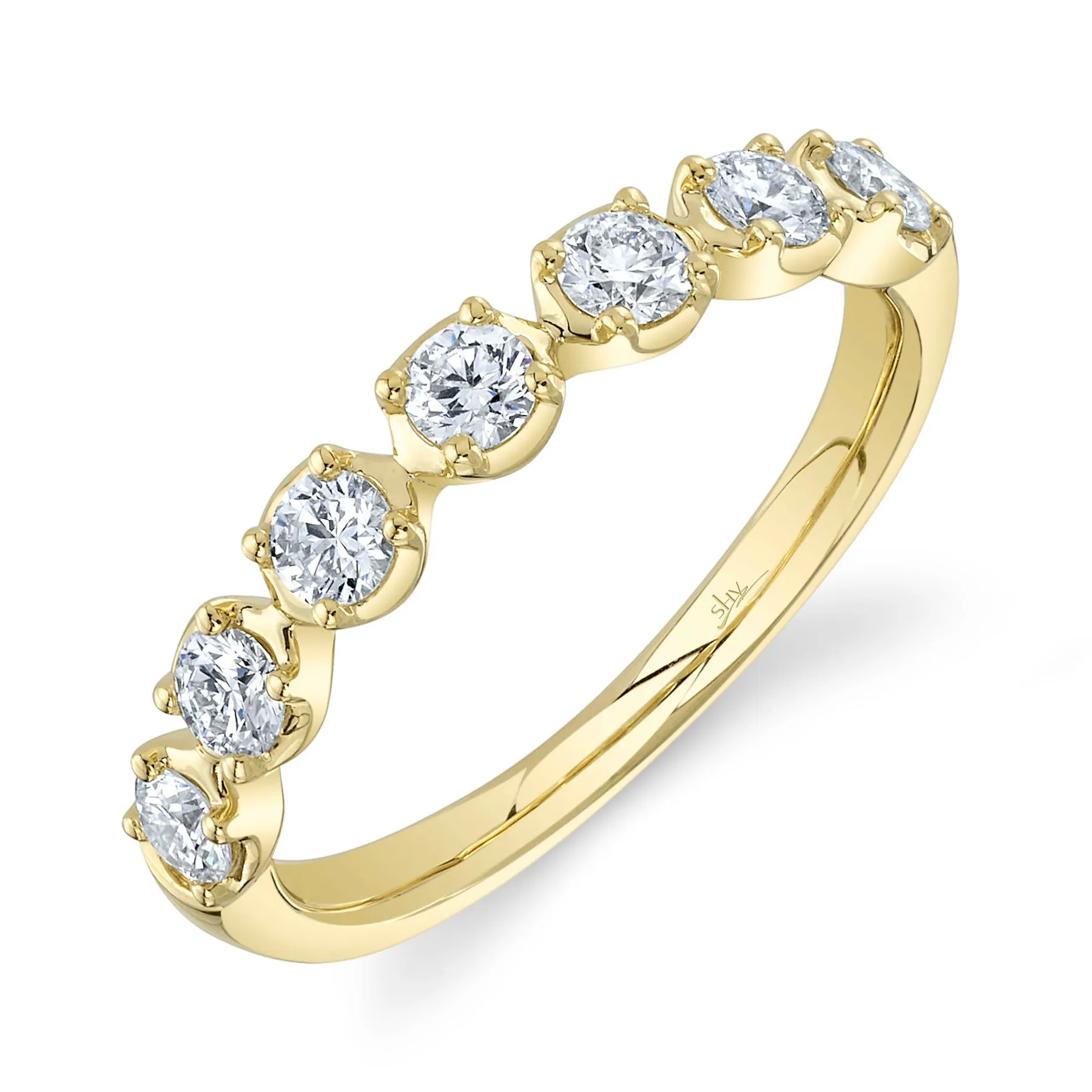 14K Gold 0.65 Carat Diamond Crown Wedding Band