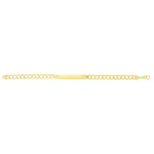 14K Gold 6.7mm Polished Curb ID Bracelet