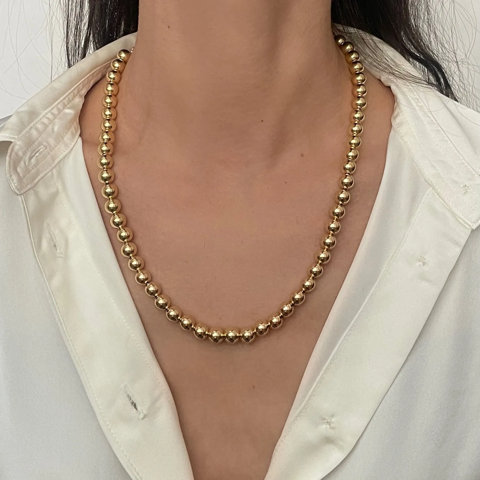 14K Gold Chunky Ball Necklace
