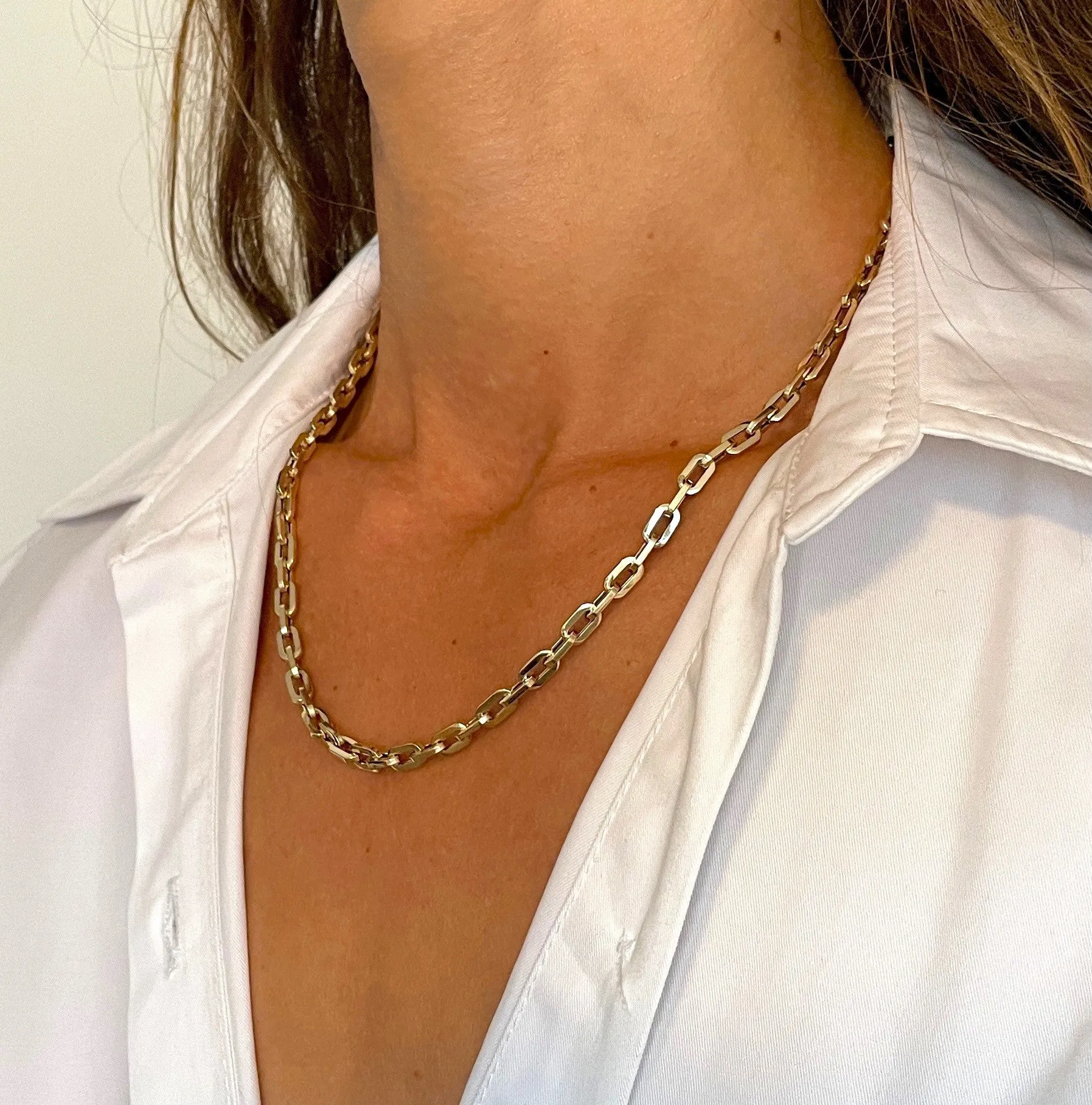 14K Gold Chunky Cable Link Necklace