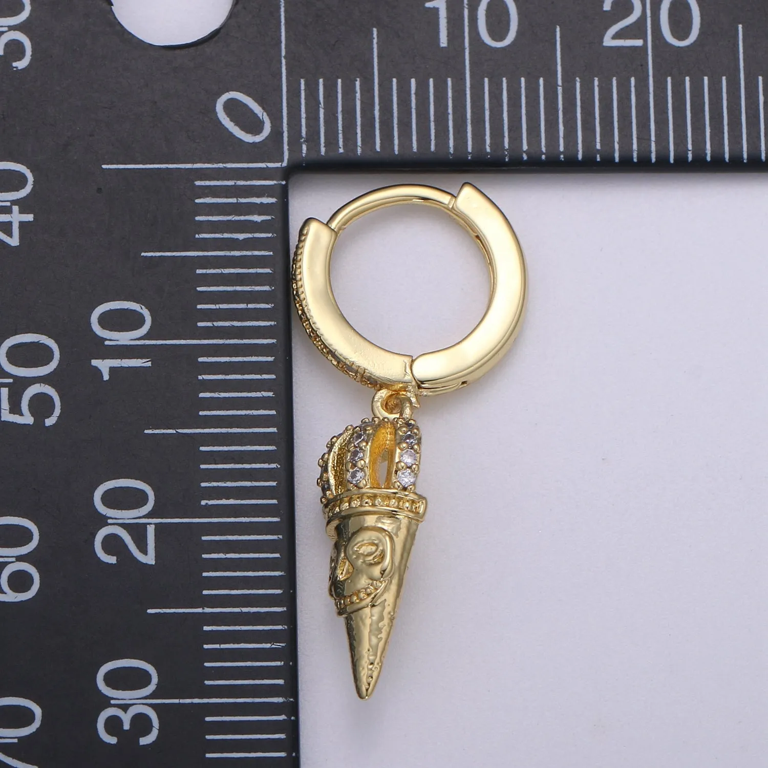 14k Gold spike earring, Spike hoop earrings, Pendulum huggie, Gift for her, Tiny hoop earrings Dangle earrings P-048 P-049