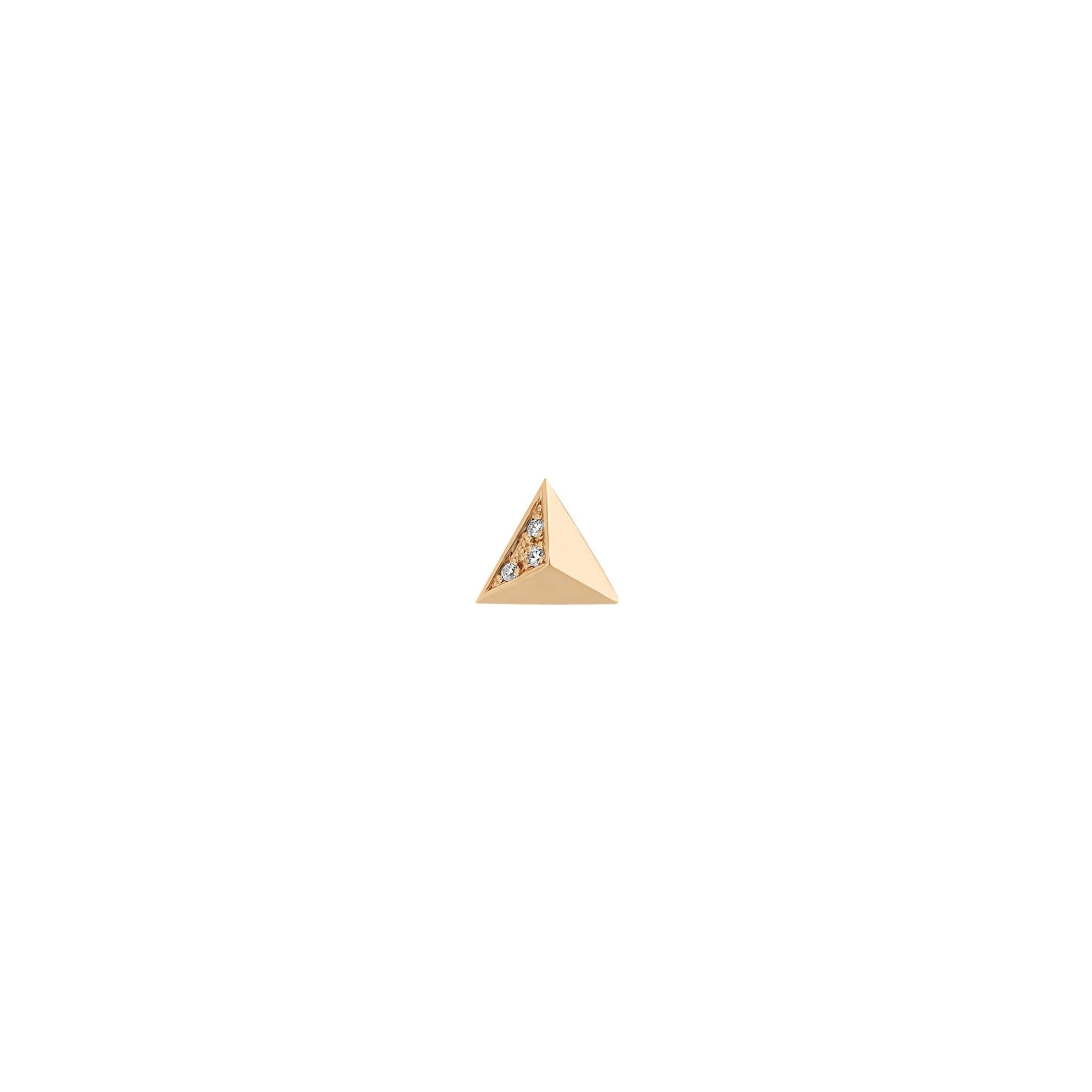 14k Pavé Diamond Triangle Pyramid Studs
