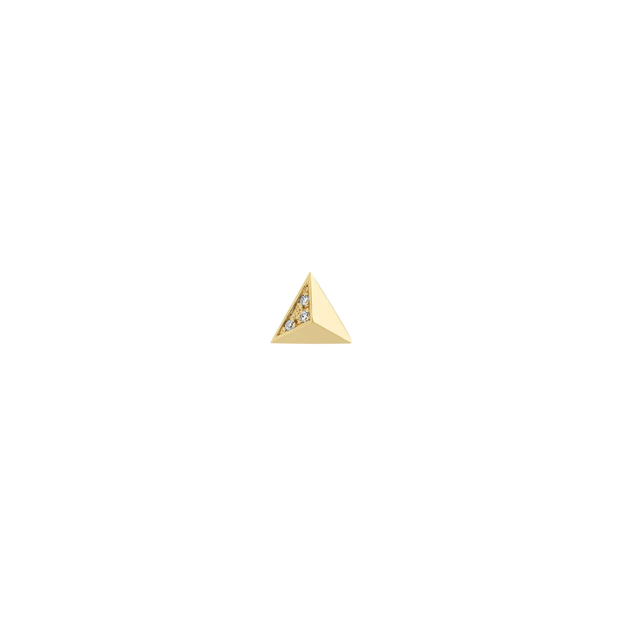 14k Pavé Diamond Triangle Pyramid Studs