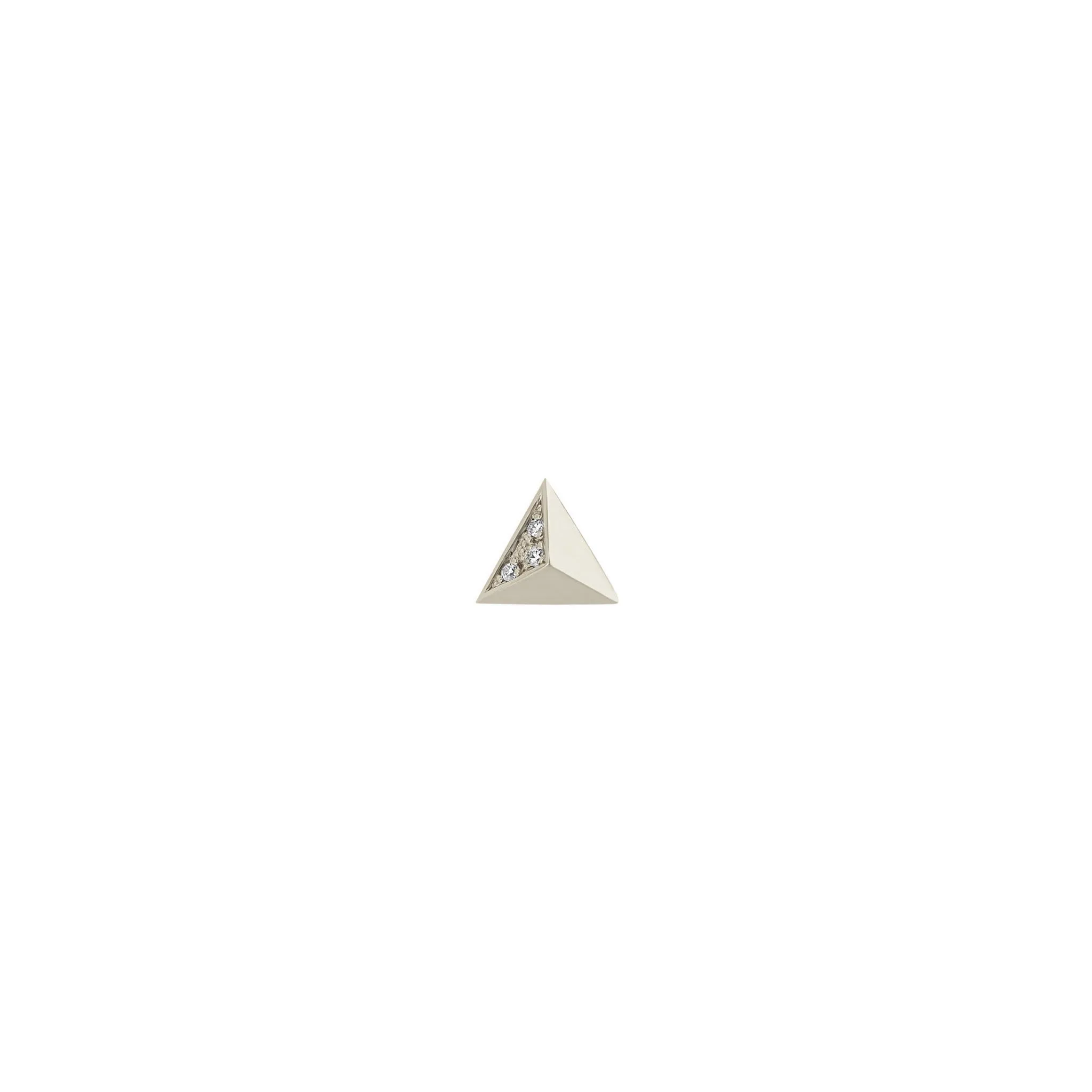 14k Pavé Diamond Triangle Pyramid Studs