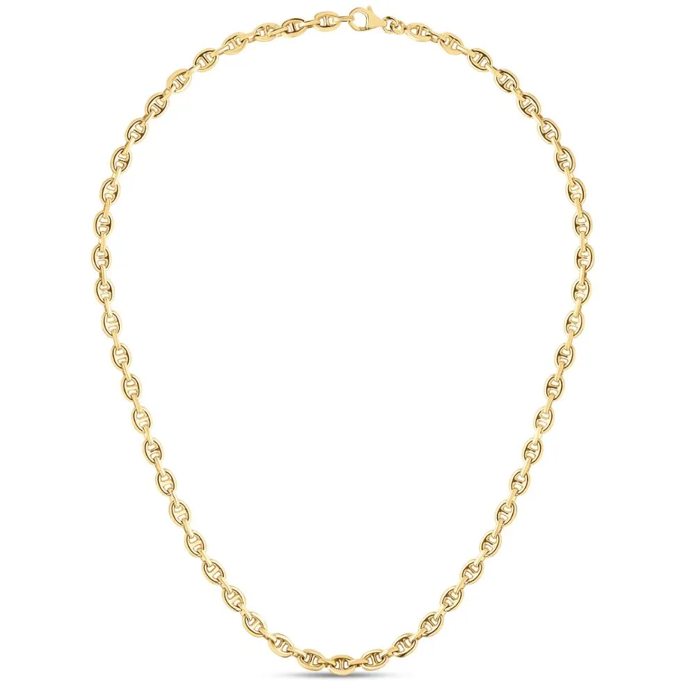 14K Puffed 5.4mm Mariner Bracelet