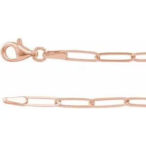 14K Rose 2.6 mm Elongated Link 16" Chain