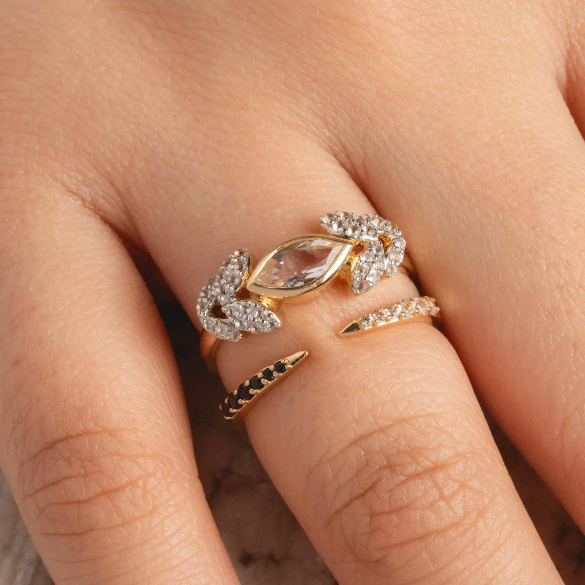14k Vintage Inspired Laurel Crown Ring