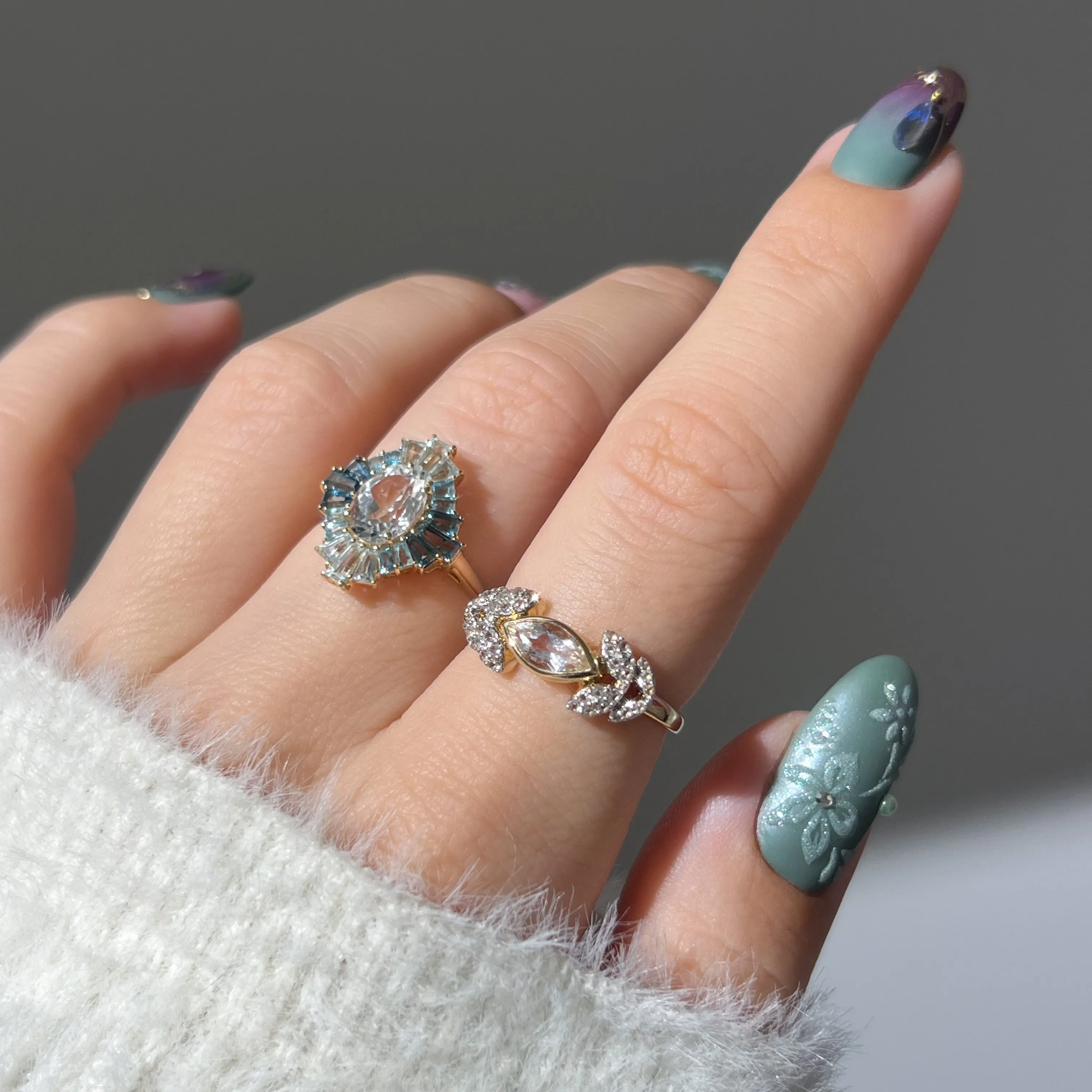 14k Vintage Inspired Laurel Crown Ring