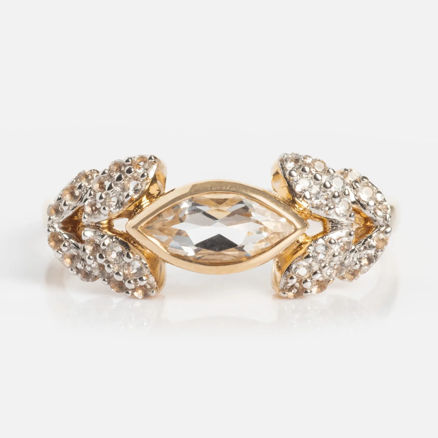 14k Vintage Inspired Laurel Crown Ring