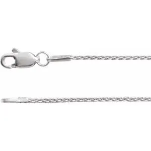 14K White 1 mm Wheat 24" Chain With Lobster Clasp