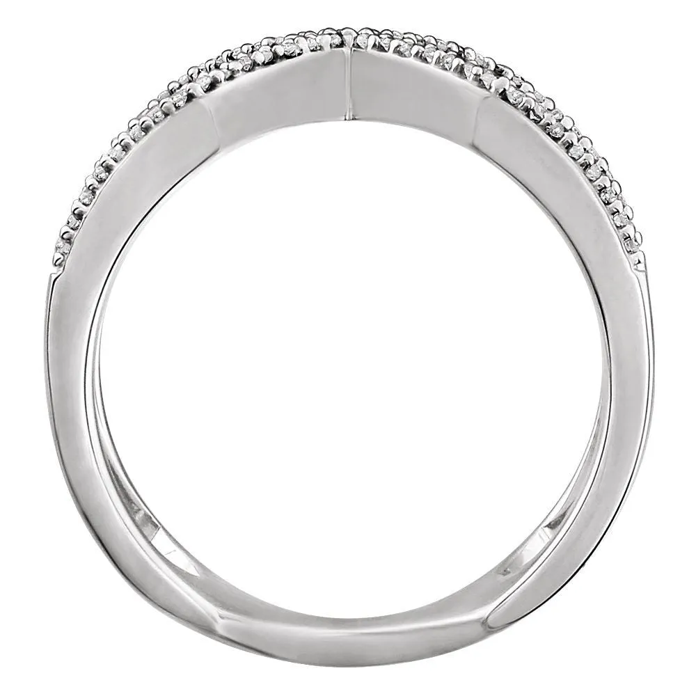 14k White Gold 1/6 CTW Diamond Geometric Ring, Size 7