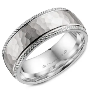 14K White Gold Men's Band