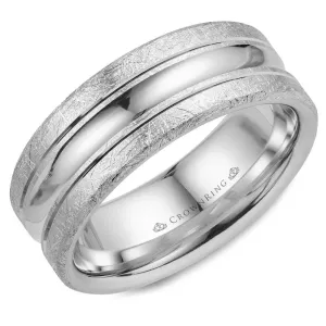 14K White Gold Men's Band