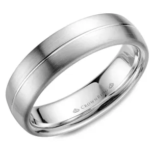 14K White Gold Men's Band