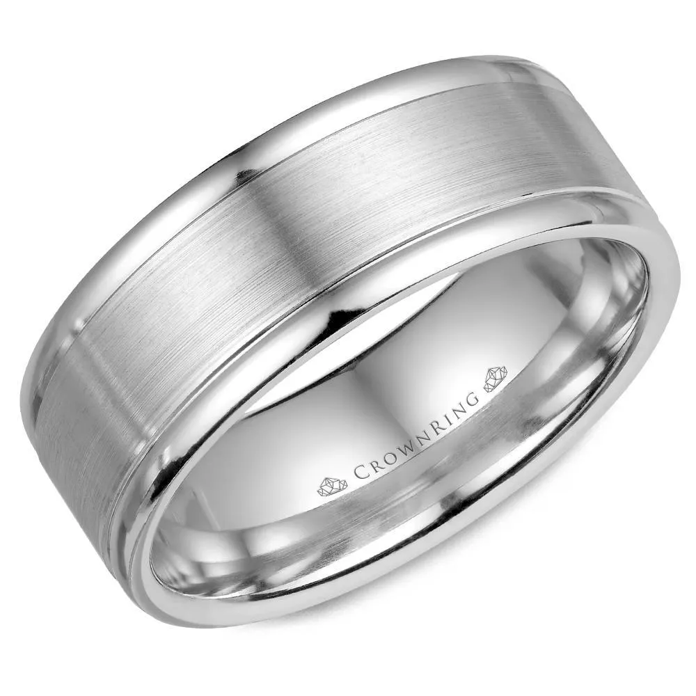 14K White Gold Men's Band