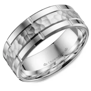 14K White Gold Men's Band