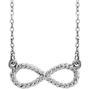 14K White Rope Infinity-Inspired 18" Necklace