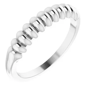 14K White Stackable Puffy Ring