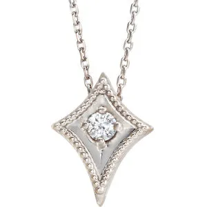 14K Yellow 1/10 CTW Diamond Kite 16-18" Necklace