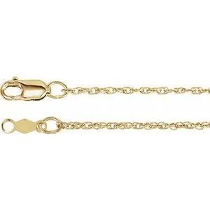 14K Yellow 1.25 mm Rope 20" Chain