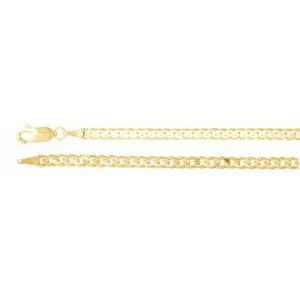 14K Yellow 3 mm Curb 18" Chain