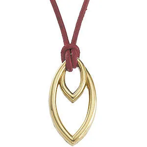 14k Yellow Gold Geometric Marquise-Shape Pendant
