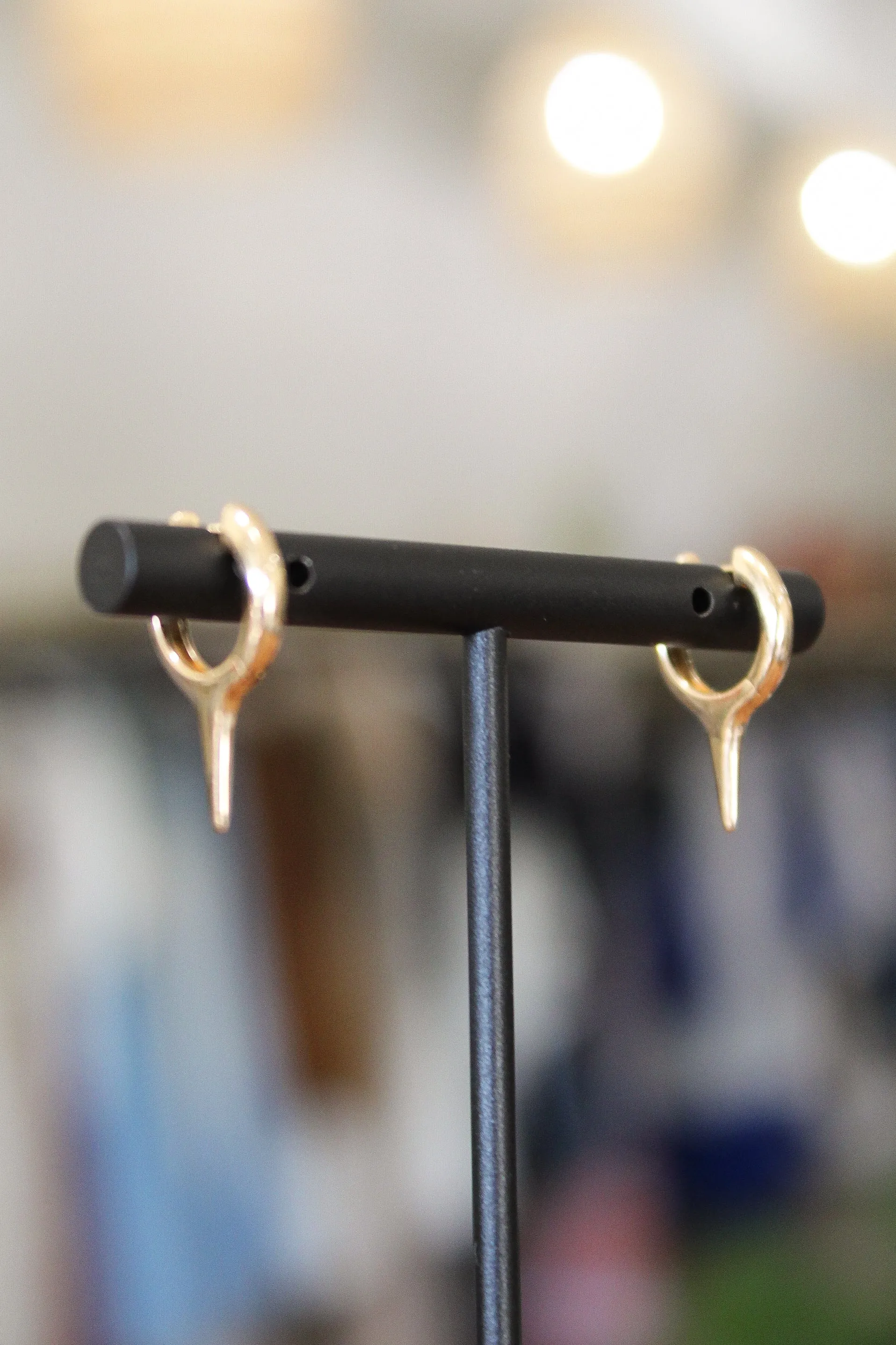 14k Yellow Gold Small Spike Earrings
