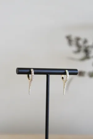 14k Yellow Gold Spike Earrings With 30 Round Diamonds 0.50cts