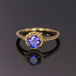 14K Yellow Gold Tanzanite Ring .86 Carats