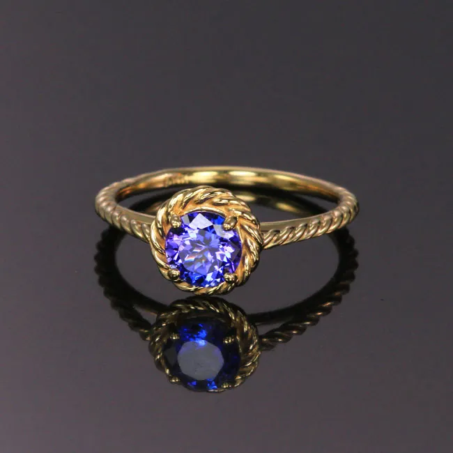 14K Yellow Gold Tanzanite Ring .86 Carats