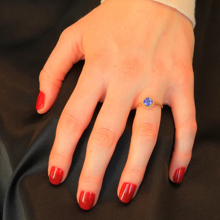 14K Yellow Gold Tanzanite Ring .86 Carats