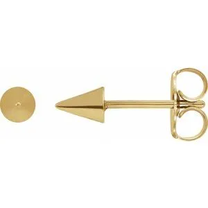 14K Yellow Spike Earrings