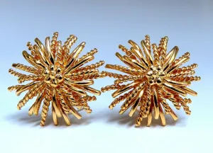 14kt Gold Blossoming Daisy 3D Clip Earrings