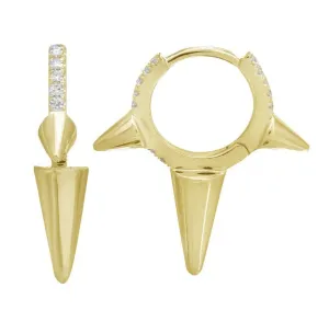 14KT Gold Diamond Spike Earrings