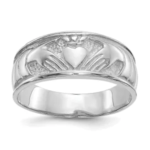 14kt white gold ladies claddagh ring